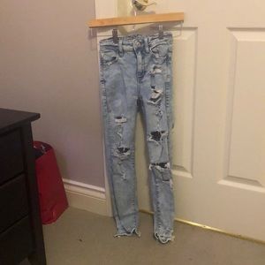 Ripped blue American eagle jeans
